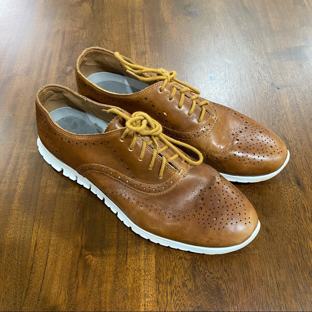 Cole Haan Zerogrand Wing Oxford Leather Shoes Size 10 Narrow